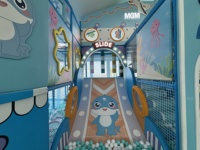 Aire de jeux intérieure à thème bateau pirate avec toboggan en spirale, piscine à balles et piscine à sable pour jeux de rôle, pour centres commerciaux et parcs d'attractions familiales (FEC)