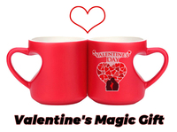Vente en gros de tasses de Saint-Valentin personnalisées tasses à café en céramique à changement de couleur vierge en forme de coeur de 11oz avec logo personnalisé