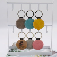 Hochwertiger hand gefertigter Leders chl üssel bund Benutzer definiertes Logo Sublimation rohlinge Quadratische und runde Form mit leichtem Metall material