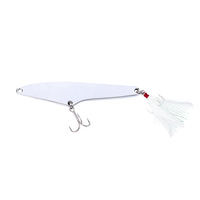 Or argent métal VIB leurres fortes Vibrations vives cuillère leurre pêche appât grand couteau paillettes leurre paillettes attaché plume crochet