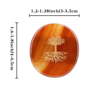 Ensemble de cristaux Reiki faits à la main pour guérir les pierres de palmier chakra sculptées symboles gravés Feng Shui arbre de vie semi-précieux - Product Image 2