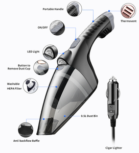 <span class=keywords><strong>Aspirateur</strong></span> portable pour voiture, filaire, 106W, DC12V, humide et sec, avec filtre HEPA, capacité de 0,5L, autonomie de plus de 60 minutes - Product Image 4