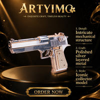 Pistolet jouet en caoutchouc 3D en bois, modèle Desert Eagle, avec élastiques, kit de bricolage éducatif pour enfants, casse-tête, cadeau