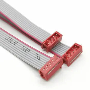 Montaje de cable plano de 20 pines, accesorio de color rojo, 1,27mm, Micro-Match IDC