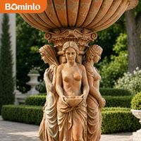 Fontaine Sculptée en Marbre pour Femme, 3 Niveaux, Sculptée à la Main, pour Jardin Extérieur, Décoration de Villa, Hôtel, Cour