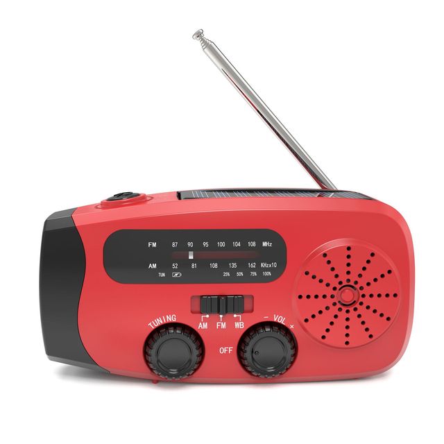 Emergency Survival Hand Crank Dynamo Solar Power Radio AM FM NOAA Outdoor SOS Radio with Flashlight