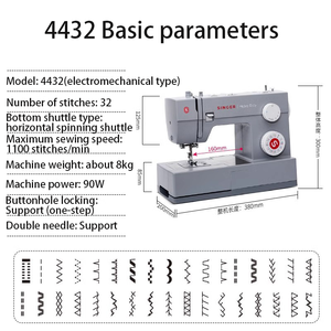 Máquina de Coser de Escritorio 4432XL Multifuncional, Overlock Resistente para Uso Doméstico, Telas Gruesas, Motor Automático Tipo 4432 - Product Image 4