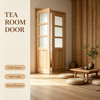 Porte intérieure en verre et en bois de sapin massif de haute qualité, texture naturelle, idéale pour la rénovation de chambre familiale