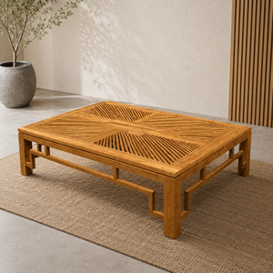 Sunnie <b>Solid</b> <b>Wood</b> Coffee Table with Slatted <b>Top</b> Modern and Functional Design for Home or Dining Rooms - Product Image 5