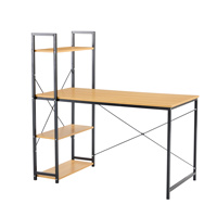 Assurance qualité en bois haut en acier Tube jambe Table métal et bois travail à domicile ordinateur bureau avec étagère de rangement