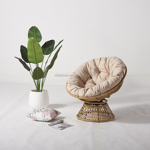 Muebles para exteriores para todo tipo de clima, Silla giratoria con forma de huevo de mimbre para jardín - Product Image 4