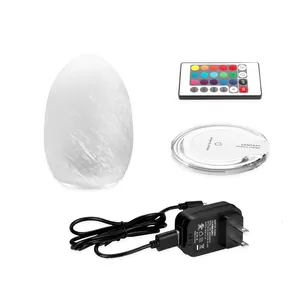 Bateria recarregável LED Egg Shaped Table Lamp 344 Com Controle Remoto e Indutiva Carregamento Base