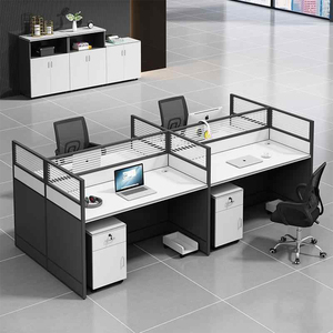 Oficina Modular 4 Workstation Cubicle Modern <span class=keywords><strong>Coworking</strong></span> Desk Call Center Office Cubicles - Product Image 5