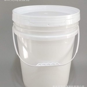 White Plastic <b>Bucket</b> <b>20L</b> With Lid For Wine And Beverage Packaging PP Material - Product Image 2