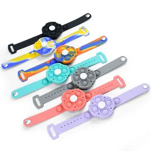 Novas Crianças Adultos Pop Spinners Ansiedade Estresse Aliviar Wrist Band Bubble Popper Fidget Toy Bracelet