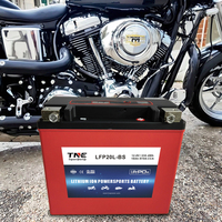 Batería de Motocicleta TNE de Litio Hierro 12V 12.8V 18Ah 810CCA LFP20L-BS LiFePO4 con Medidor, 2000 Ciclos, -20-60C