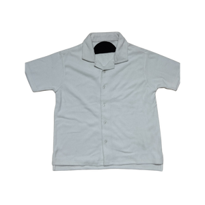 Chemise boutonnée à manches courtes pour garçon – Blanc classique - Product Image 1