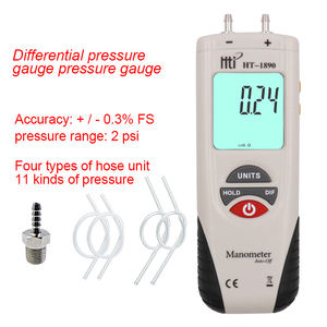 Manomètre différentiel numérique à grand écran LCD pour salle blanche, double port, pour la mesure de la différence de pression - Product Image 2