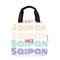 Herbruikbare, op maat gemaakte Saipan print lunchtas met rits, geschikt voor outdoor kamperen, wandelen & studenten, kantoor, reizen en picknick.