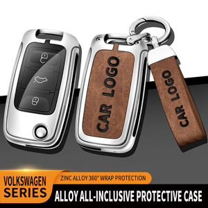 Funda de cuero con tapa para llave de coche, carcasa de aleación de Zinc para <span class=keywords><strong>VW</strong></span> Volkswagen Golf 7 MK7 Tiguan MK2 para Seat Ateca Leon FR Ibiza Skoda - Product Image 5