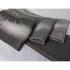 工場卸売10.6オンス高重量ツイルコットンポリエステルスラブデニム生地黒黒男の子用女の子用靴 - Product Image 3