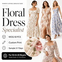 Robe mi-longue d'été en viscose à imprimé floral de qualité supérieure pour femmes, fabriquée sur mesure AQL 1.25, vêtements tissés OEM ODM pour les marques américaines/européennes