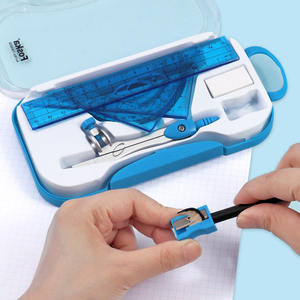 Ensemble de géométrie 8 pièces : Compas et rapporteurs en métal pour le <span class=keywords><strong>dessin</strong></span> de précision, avec étui de rangement - Product Image 4