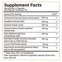 Complément de soutien lymphatique à base de plantes - Capsules détoxifiantes et stimulantes immunitaires pour adultes