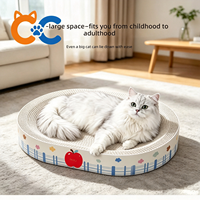 Lit-griffoir pour chat en carton ondulé blanc haute densité, durable, anti-déchirure, style épuré, pour vente en gros et dropshipping
