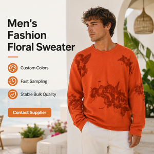Suéter Jacquard Verde con Diseño <span class=keywords><strong>de</strong></span> Piña y Corazón, Chaqueta con Letras <span class=keywords><strong>de</strong></span> <span class=keywords><strong>Amor</strong></span> y Monograma, Suéter <span class=keywords><strong>de</strong></span> Punto Jacquard Floral Nórdico <span class=keywords><strong>para</strong></span> Hombre - Product Image 1