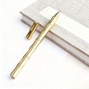 Brass Bamboo Joint Metal Ballpoint <b>Pen</b> with 0.5mm Tip and <b>Multi</b>-<b>color</b> Ink-Custom Logo Personalization for Corporate Gifting - Product Image 5