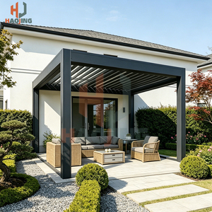 Pérgola Premium de Aluminio 3x3 3x4 con Techo de Láminas Impermeable, Control Remoto y Luces LED para Patio Trasero, Pabellón de Relajación - Product Image 3