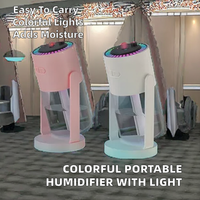 Diffuseur d'huiles essentielles portable ABS pour voiture 2024, humidificateur moderne avec bouton LED, projection de lumière ambiante, rotation colorée, marquee pour chambre à coucher