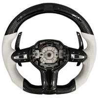 Volant automobile en fibre de carbone véritable avec LED pour BMW E46, F10, F30, E60, F15, F90, F80, G20, G30, M3, M4, M5, X5