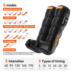 Botas <span class=keywords><strong>de</strong></span> Compresión <span class=keywords><strong>de</strong></span> Aire para Recuperación Post-Entrenamiento, Presión Ajustable para Piernas <span class=keywords><strong>y</strong></span> Pantorrillas &amp;   <span class=keywords><strong>Muslos</strong></span> para el Alivio del <span class=keywords><strong>Dolor</strong></span> <span class=keywords><strong>y</strong></span> Relajación Muscular - Product Image 5