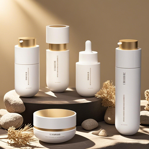 <strong>Luxury</strong> <strong>Cosmetic</strong> Glass <strong>Jars</strong> With Lids Gold Dropper Empty Cream <strong>Jar</strong> High Grade Beauty Skincare Containers for Facial Body Mask - Product Image 1