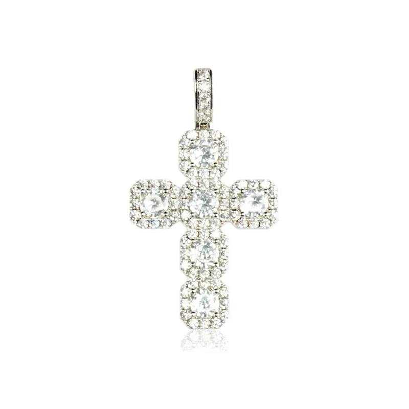 Custom Moissanite Cross Pendant Passes Diamond Tester 3D Design vvs Diamond Pendant