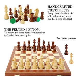 Atacado 9.7cm 3.8 inch rei torneio peça de xadrez de madeira pesados triplo ponderada 34 piezas de ajedrez xadrez conjunto pedaço