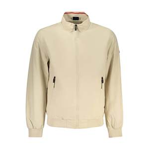 Veste coupe-vent en toile beige à capuche pour homme Norvège 1963, imperméable, logo scellé, taille XS - Product Image 1
