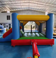 Offre Spéciale GOLDEN ART BC-491 Ensemble Toboggan Gonflable Intérieur/Extérieur en PVC avec Château Gonflable et Souffleur pour 5 Enfants