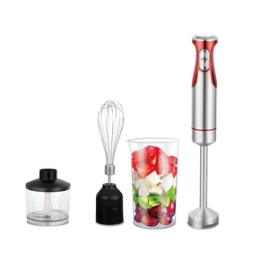 4 In 1 Hand Blender Set Stainless Steel With Whisk And Chopper For Smoothies Mashing Juicing And Baby Food Making - Product Image 3