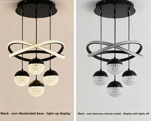 Lustre en cristal créatif, luminaire suspendu moderne en forme d'anneau infini, hauteur réglable, luminaire suspendu de luxe <span class=keywords><strong>pour</strong></span> villa, hôtel, café - Product Image 4