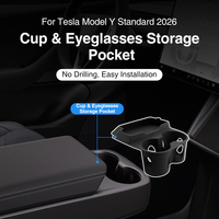 Porte-gobelet standard Tesla Model Y, pochette de rangement pour lunettes, organisateur de console centrale en silicone, accessoires Tesla, rangement intérieur