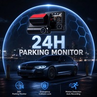 Cámara de Retrovisor Delantera y Trasera 1080P, DVR para Auto con WiFi, Pantalla IPS de 3 Pulgadas, Tipo C, Batería de 150mAh, 64GB, Monitor de Estacionamiento 24h, Control por Aplicación