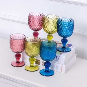 Copa de Vino de Vidrio de Color Vintage, Copa para Beber en Casa, 265 ml, Copa de Champán de Lujo Vintage para Bodas, Copa de Vino Tinto - Product Image 1