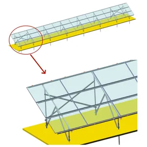 Zonnepanelen Staalconstructie Ontwerp Zonne-Montagebeugels Voor Op De Grond Gemonteerde Zonne-Energiecentrale Park