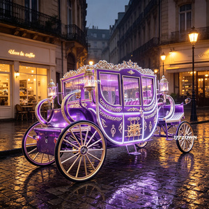 Chariot de chevaux royal noble haut de gamme au design sculpté rétro riche pour grandes occasions, exposition commerciale en extérieur - Product Image 1