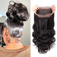 Perruque Body Wave 360 en cheveux humains brun clair avec filet intérieur respirant pour femme – Options de coiffage polyvalentes