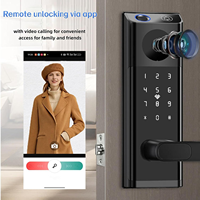 Cerradura Inteligente Biométrica Tuya WiFi con Control Remoto, Contraseña, Audio Bidireccional, Huella Digital, Cerradura de Seguridad con Cámara