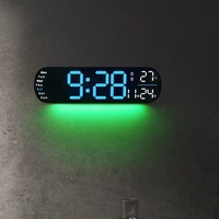 Horloge murale LED grand écran Huayang 5502, affichage multifonctionnel, température, date, semaine, minuterie, télécommande pour salon